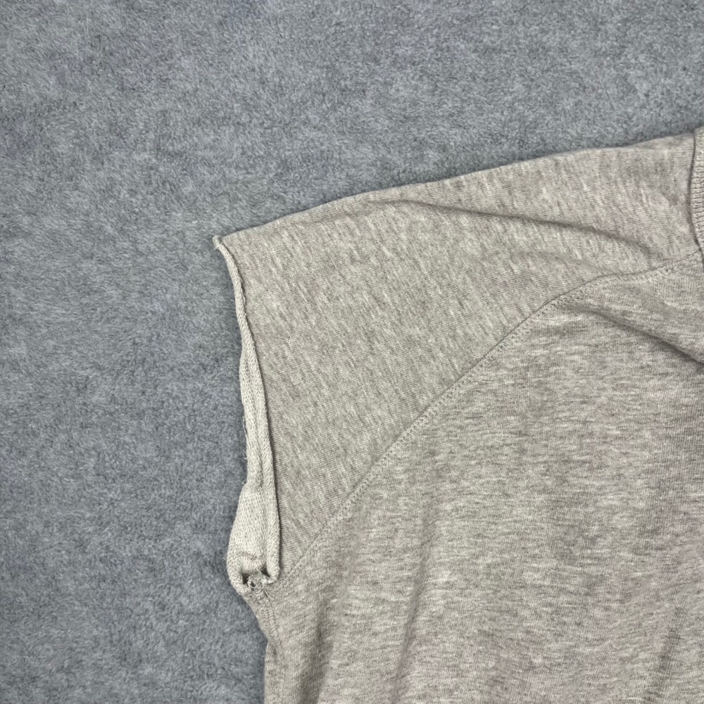 Free People Sweatshirt Women Medium Gray Cut Sleeve Crew Neck Distressed Hem - Picture 5 of 9